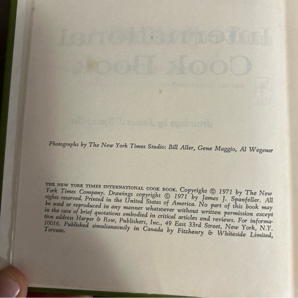 Vtg 1971 The New York Times International Cookbook by Craig Claiborne Hardcover - Picture 3 of 11